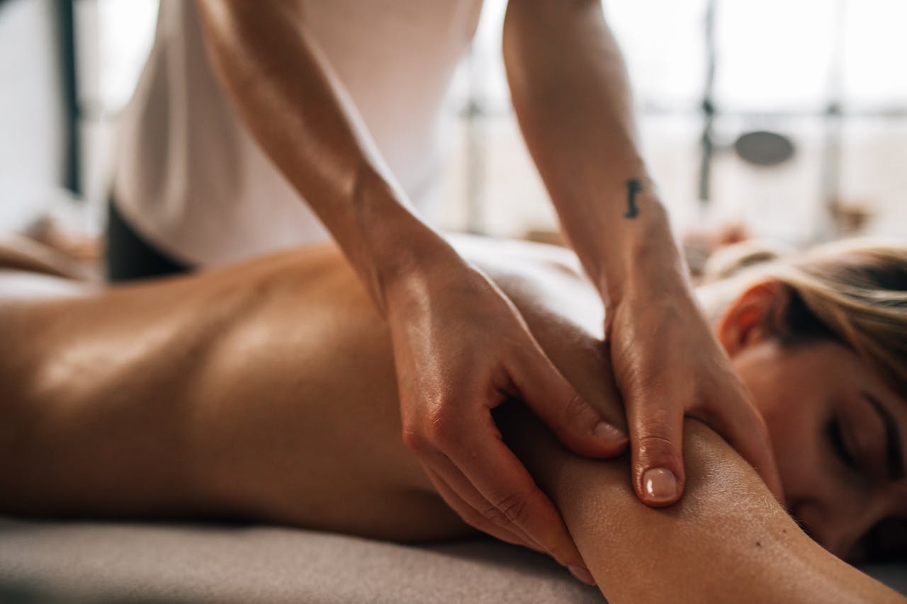 A soothing massage session promoting relaxation and self-care indoors.